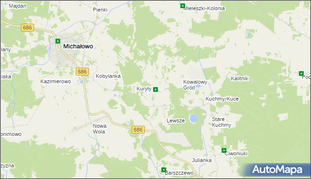 mapa Oziabły, Oziabły na mapie Targeo