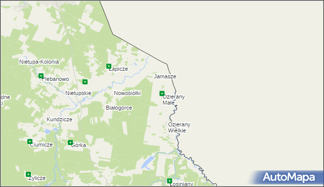 mapa Ozierany Małe, Ozierany Małe na mapie Targeo