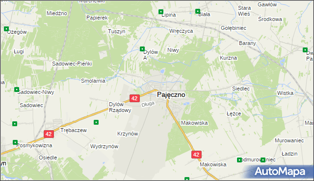 mapa Pajęczno, Pajęczno na mapie Targeo