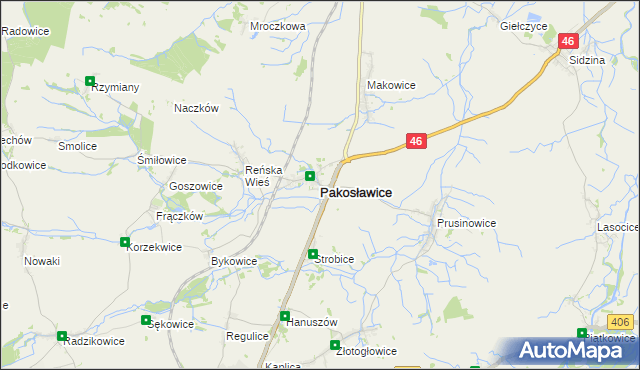 mapa Pakosławice, Pakosławice na mapie Targeo