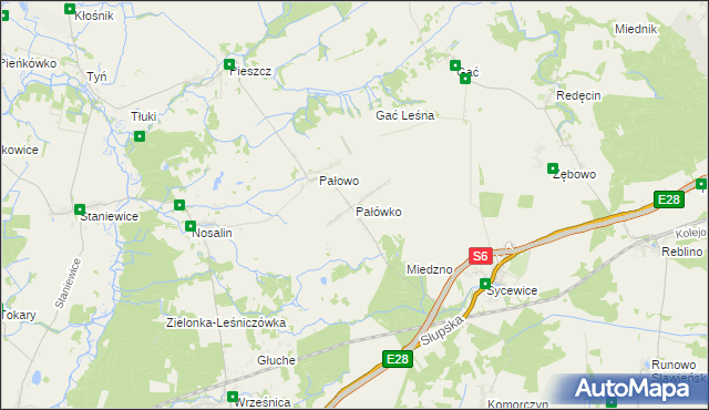 mapa Pałówko, Pałówko na mapie Targeo