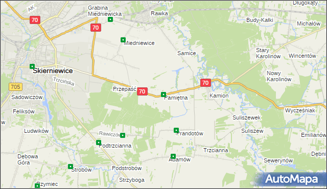 mapa Pamiętna, Pamiętna na mapie Targeo