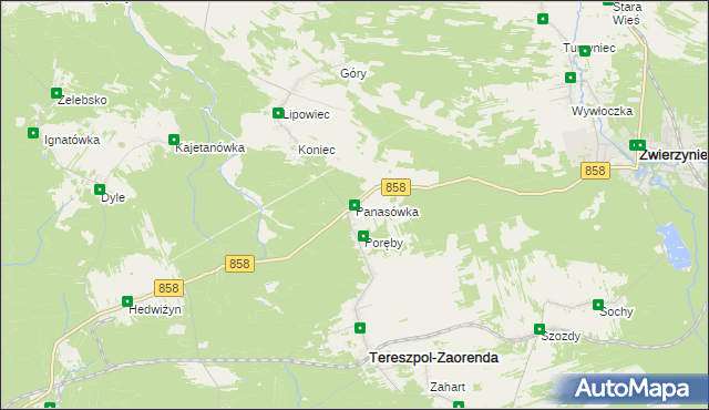 mapa Panasówka, Panasówka na mapie Targeo