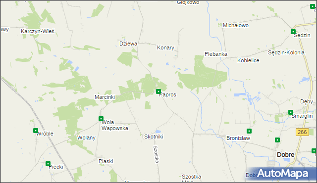 mapa Papros, Papros na mapie Targeo