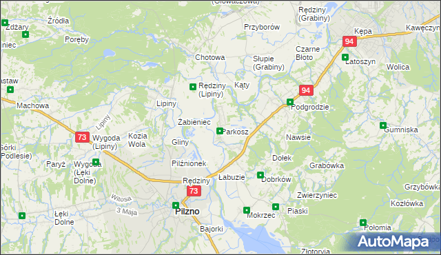 mapa Parkosz, Parkosz na mapie Targeo