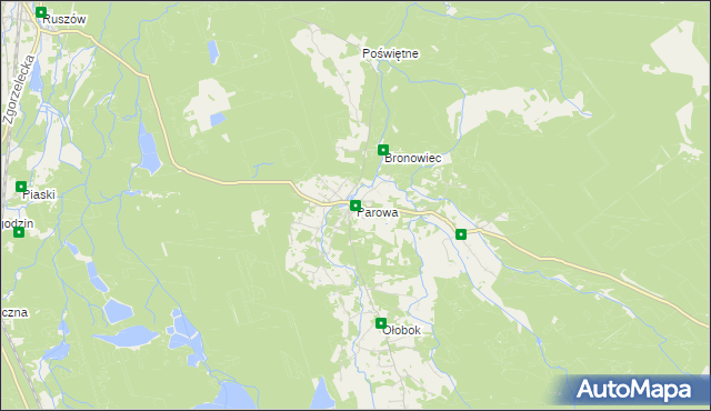 mapa Parowa gmina Osiecznica, Parowa gmina Osiecznica na mapie Targeo