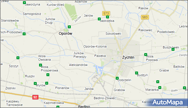 mapa Pasieka gmina Żychlin, Pasieka gmina Żychlin na mapie Targeo