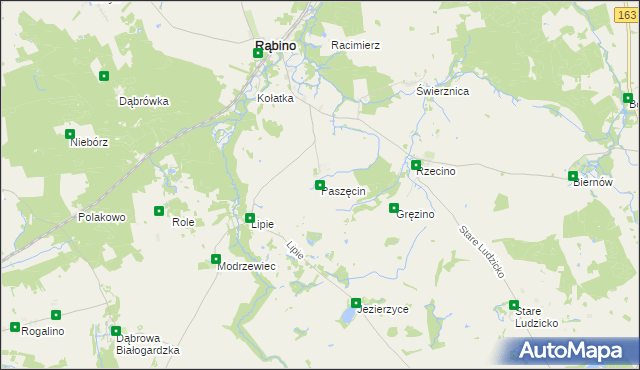 mapa Paszęcin, Paszęcin na mapie Targeo