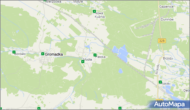 mapa Patoka gmina Gromadka, Patoka gmina Gromadka na mapie Targeo