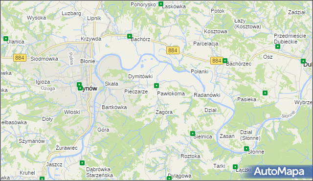 mapa Pawłokoma, Pawłokoma na mapie Targeo