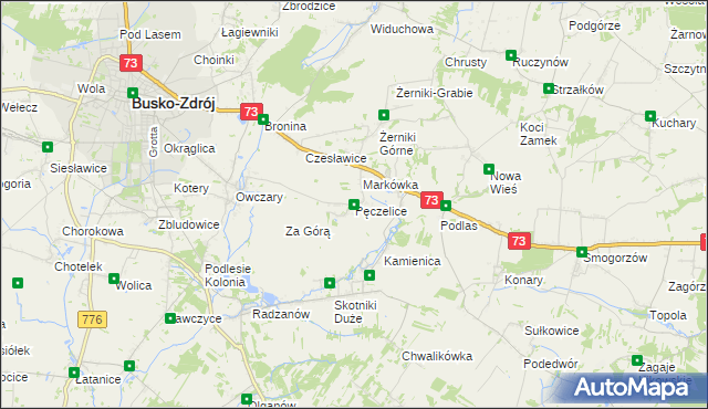 mapa Pęczelice, Pęczelice na mapie Targeo