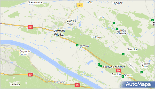 mapa Pędzewo, Pędzewo na mapie Targeo