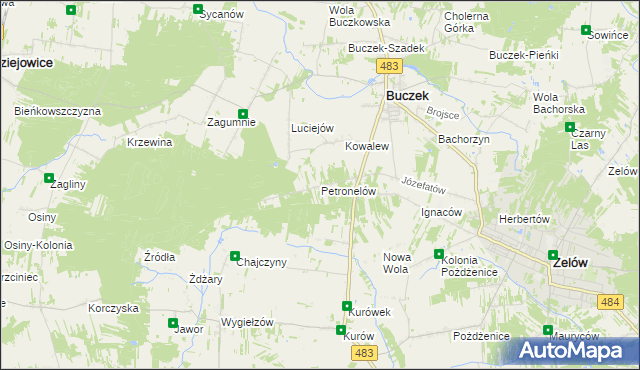 mapa Petronelów, Petronelów na mapie Targeo