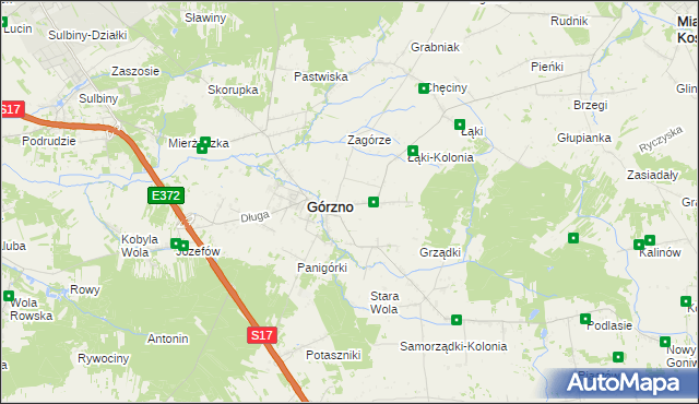 mapa Piaski gmina Górzno, Piaski gmina Górzno na mapie Targeo