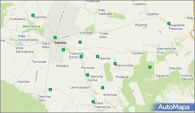 mapa Piasków, Piasków na mapie Targeo