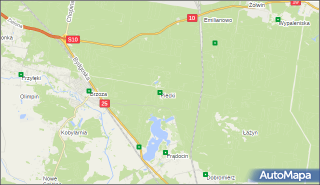 mapa Piecki gmina Nowa Wieś Wielka, Piecki gmina Nowa Wieś Wielka na mapie Targeo