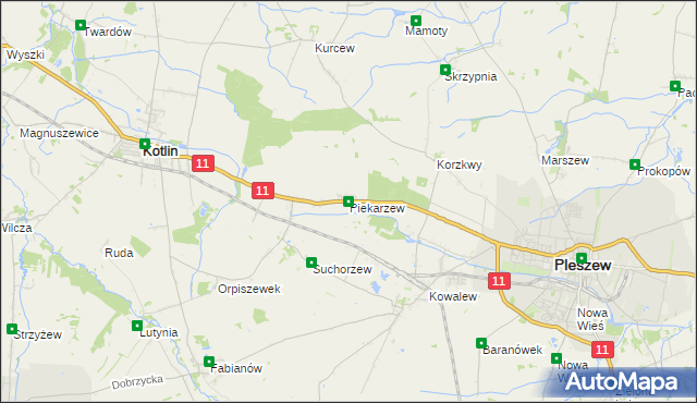 mapa Piekarzew, Piekarzew na mapie Targeo