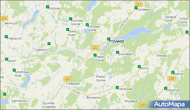 mapa Piekło Dolne, Piekło Dolne na mapie Targeo