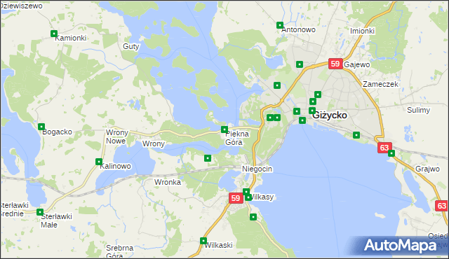 mapa Piękna Góra, Piękna Góra na mapie Targeo