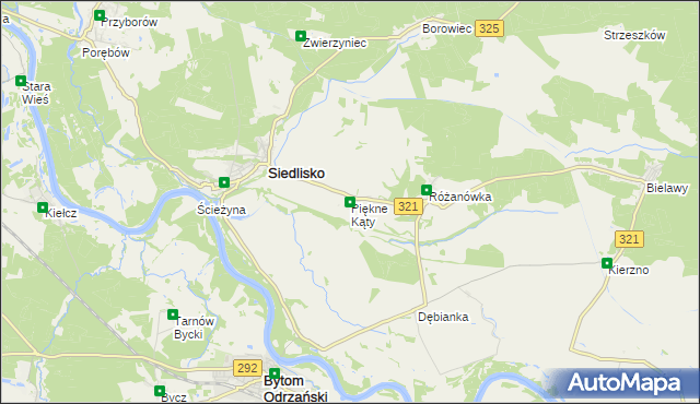 mapa Piękne Kąty, Piękne Kąty na mapie Targeo