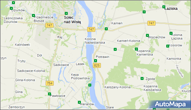 mapa Piotrawin gmina Łaziska, Piotrawin gmina Łaziska na mapie Targeo