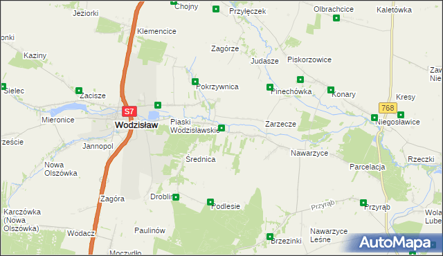 mapa Piotrkowice gmina Wodzisław, Piotrkowice gmina Wodzisław na mapie Targeo