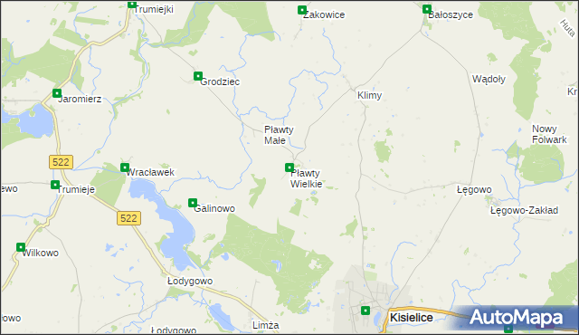 mapa Pławty Wielkie, Pławty Wielkie na mapie Targeo