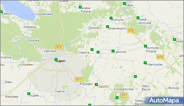 mapa Plebanka gmina Gąbin, Plebanka gmina Gąbin na mapie Targeo