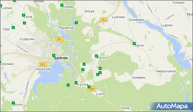 mapa Płonno, Płonno na mapie Targeo