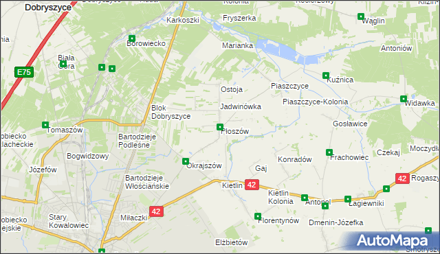 mapa Płoszów, Płoszów na mapie Targeo