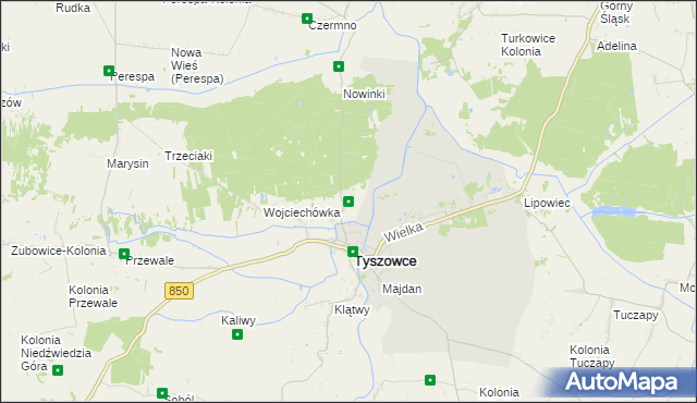 mapa Podbór gmina Tyszowce, Podbór gmina Tyszowce na mapie Targeo