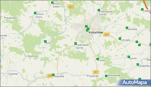 mapa Podbrzezie Górne, Podbrzezie Górne na mapie Targeo