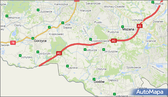 mapa Podbucze gmina Godów, Podbucze gmina Godów na mapie Targeo