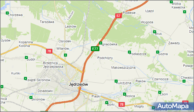 mapa Podchojny, Podchojny na mapie Targeo