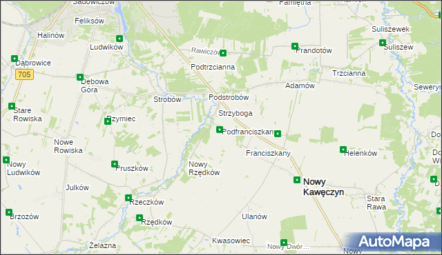 mapa Podfranciszkany, Podfranciszkany na mapie Targeo