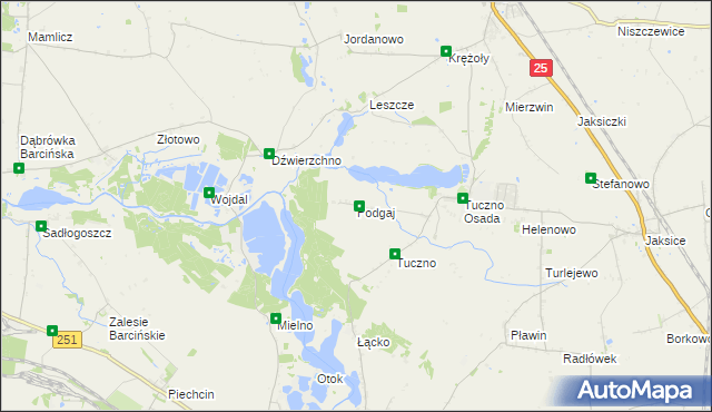 mapa Podgaj gmina Złotniki Kujawskie, Podgaj gmina Złotniki Kujawskie na mapie Targeo