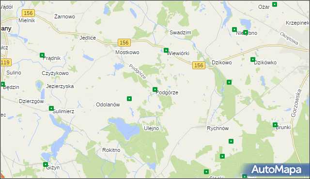 mapa Podgórze gmina Barlinek, Podgórze gmina Barlinek na mapie Targeo