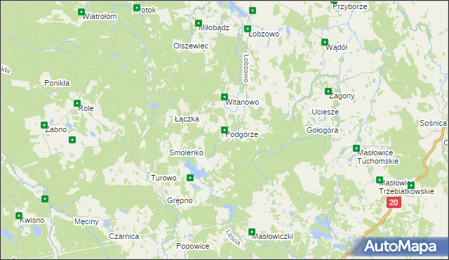 mapa Podgórze gmina Kołczygłowy, Podgórze gmina Kołczygłowy na mapie Targeo