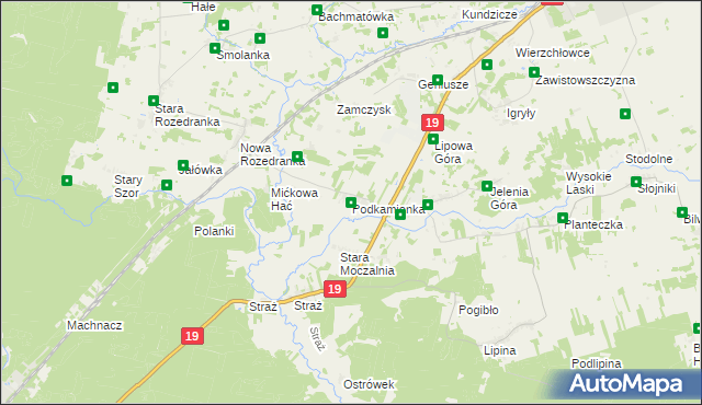 mapa Podkamionka, Podkamionka na mapie Targeo