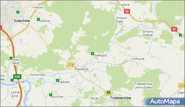 mapa Podlegórz, Podlegórz na mapie Targeo