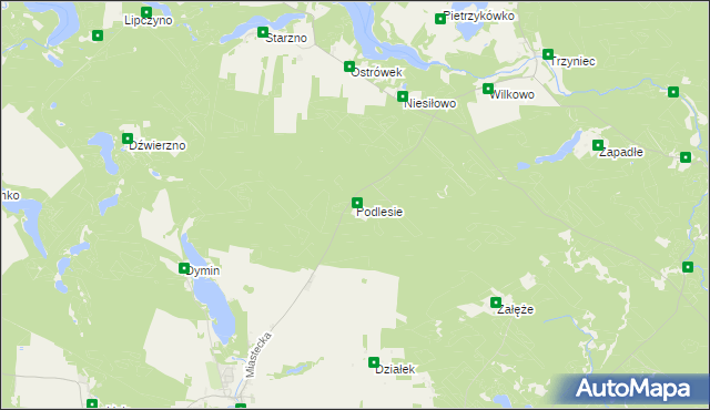 mapa Podlesie gmina Koczała, Podlesie gmina Koczała na mapie Targeo