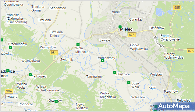 mapa Podleszany, Podleszany na mapie Targeo