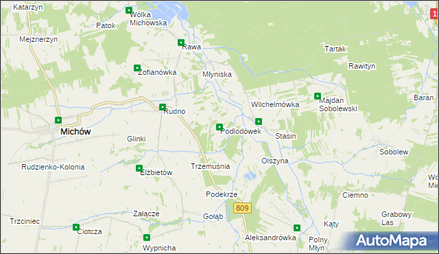 mapa Podlodówek, Podlodówek na mapie Targeo