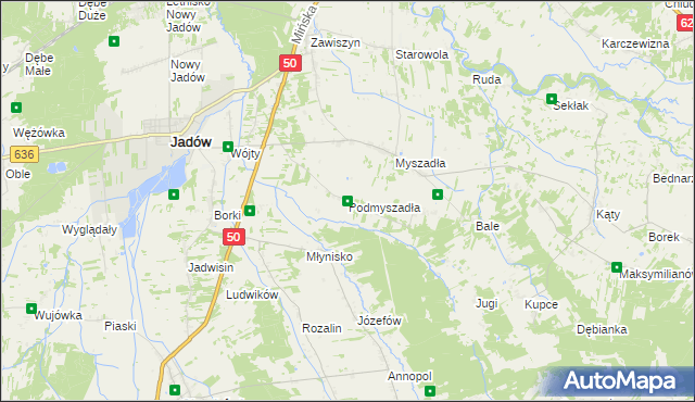 mapa Podmyszadła, Podmyszadła na mapie Targeo