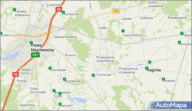 mapa Podskarbice Szlacheckie, Podskarbice Szlacheckie na mapie Targeo