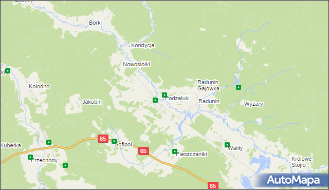 mapa Podzałuki, Podzałuki na mapie Targeo