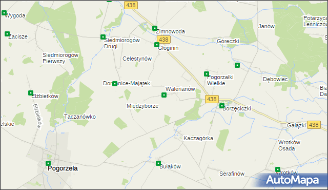 mapa Pogorzałki Małe, Pogorzałki Małe na mapie Targeo