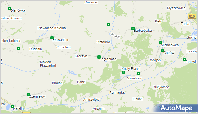 mapa Pogranicze, Pogranicze na mapie Targeo