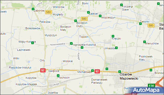 mapa Pogroszew, Pogroszew na mapie Targeo