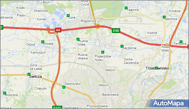 mapa Pogwizdów Nowy, Pogwizdów Nowy na mapie Targeo